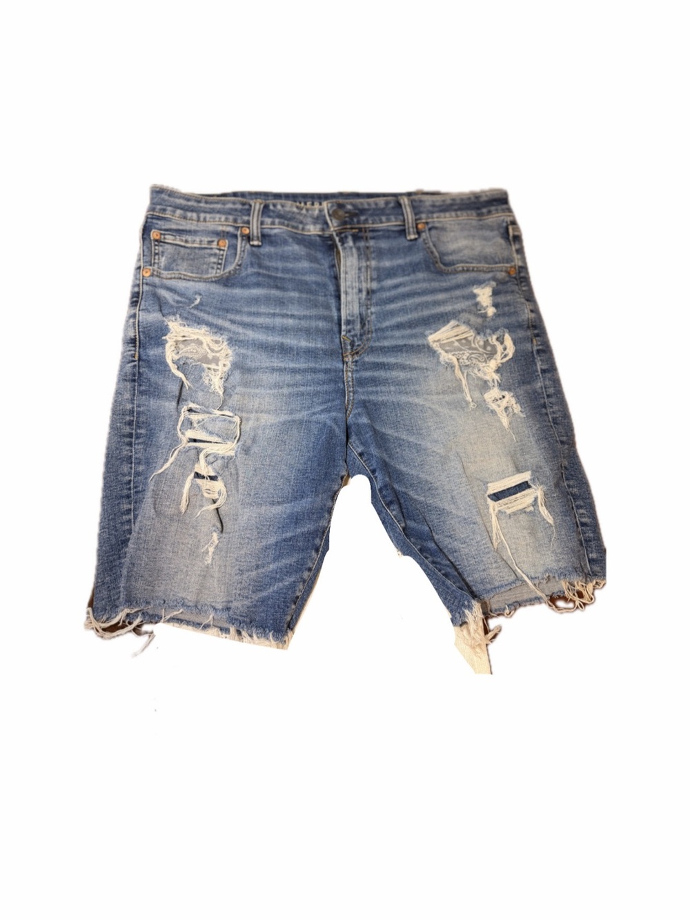 American Eagle Outfitters Distressed Light Blue Denim Shorts